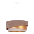 Duolla - Hängeleuchte KOBO 1xE27/15W/230V d 45 cm braun/golden/cremefarben