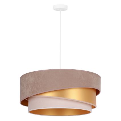 Duolla - Hängeleuchte KOBO 1xE27/15W/230V d 45 cm braun/golden/cremefarben