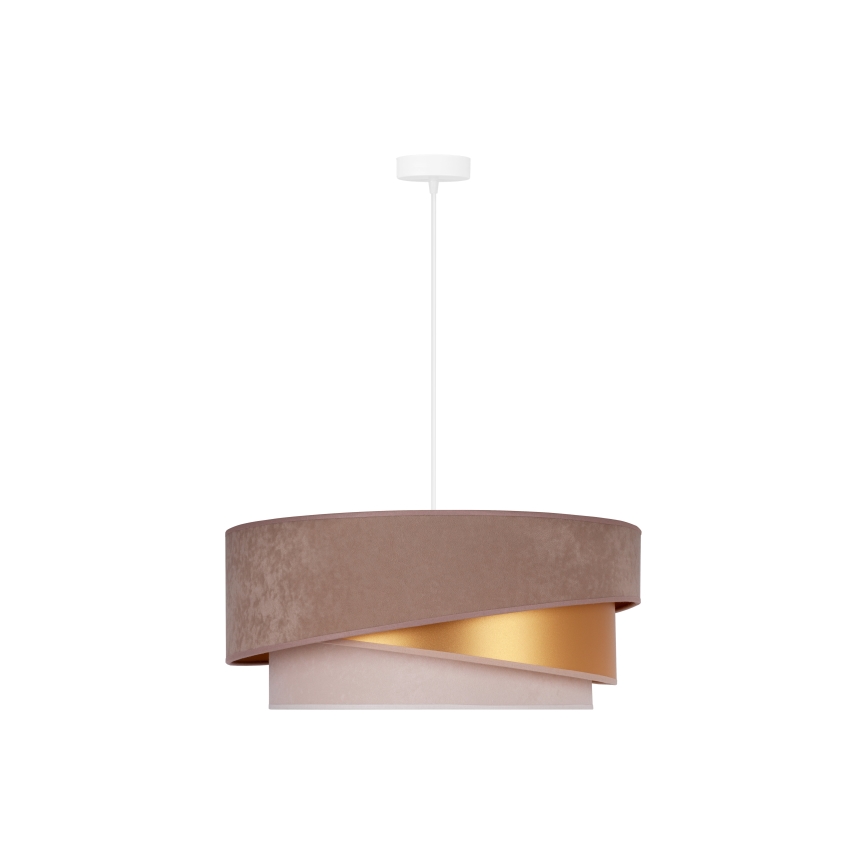 Duolla - Hängeleuchte KOBO 1xE27/15W/230V d 45 cm braun/golden/cremefarben