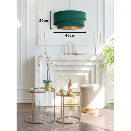 Duolla - Hängeleuchte KOBO 1xE27/15W/230V d 45 cm grün/golden