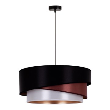 Duolla - Hängeleuchte KOBO 1xE27/15W/230V d 45 cm schwarz/burgunderrot/silbern