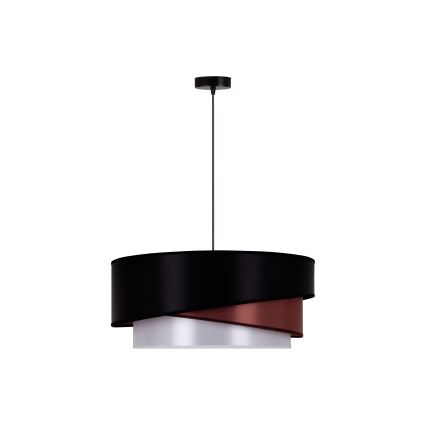 Duolla - Hängeleuchte KOBO 1xE27/15W/230V d 45 cm schwarz/burgunderrot/silbern