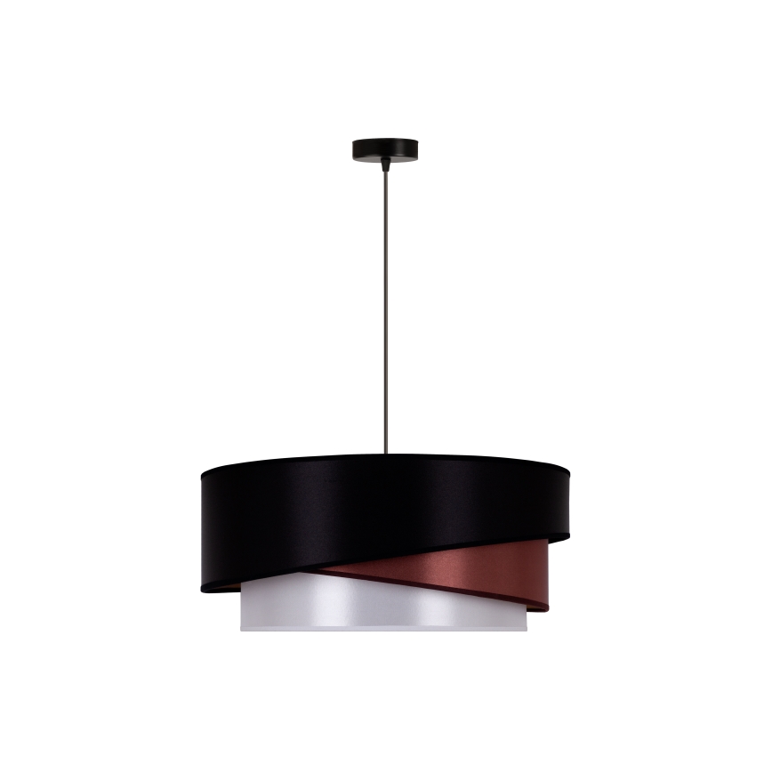 Duolla - Hängeleuchte KOBO 1xE27/15W/230V d 45 cm schwarz/burgunderrot/silbern