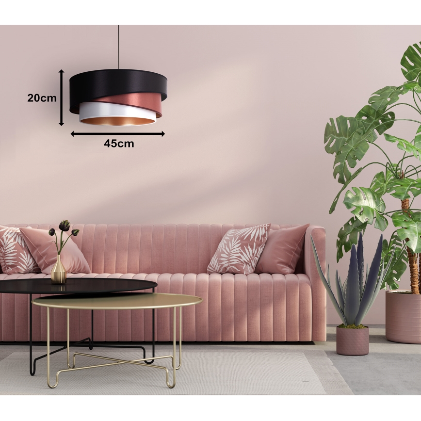 Duolla - Hängeleuchte KOBO 1xE27/15W/230V d 45 cm schwarz/burgunderrot/silbern