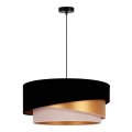 Duolla - Hängeleuchte KOBO 1xE27/15W/230V d 45 cm schwarz/golden/cremefarben