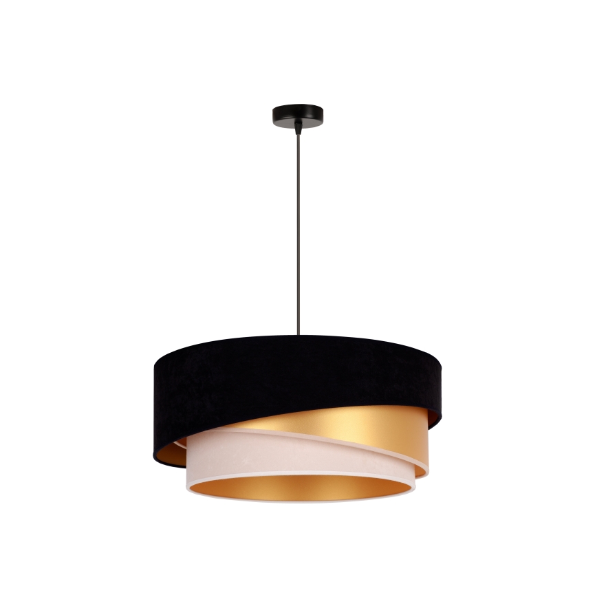 Duolla - Hängeleuchte KOBO 1xE27/15W/230V d 45 cm schwarz/golden/cremefarben