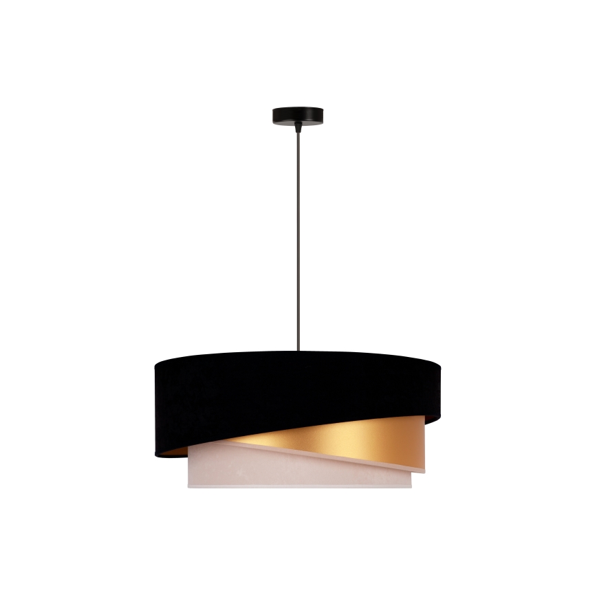 Duolla - Hängeleuchte KOBO 1xE27/15W/230V d 45 cm schwarz/golden/cremefarben