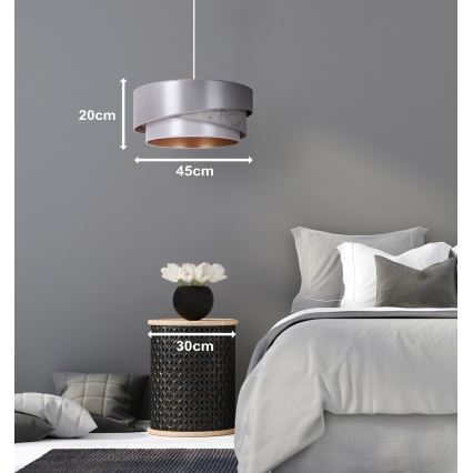 Duolla - Hängeleuchte KOBO 1xE27/15W/230V d 45 cm silbern/golden