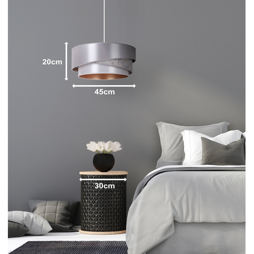 Duolla - Hängeleuchte KOBO 1xE27/15W/230V d 45 cm silbern/golden