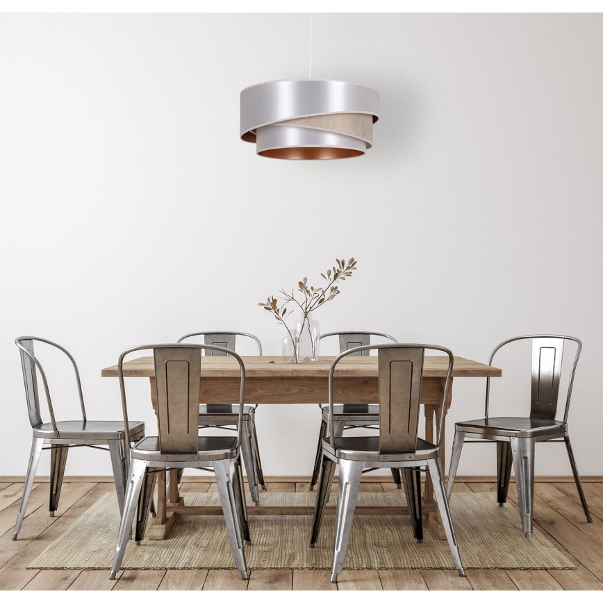 Duolla - Hängeleuchte KOBO 1xE27/15W/230V d 45 cm silbern/golden