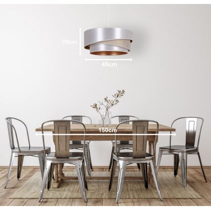 Duolla - Hängeleuchte KOBO 1xE27/15W/230V d 45 cm silbern/golden
