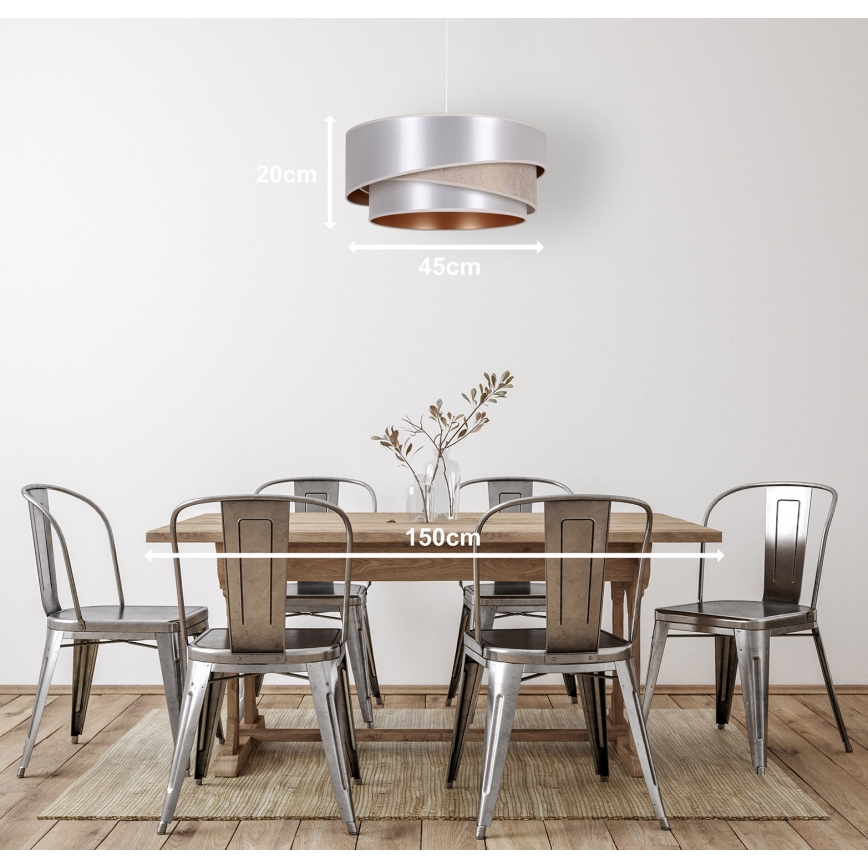 Duolla - Hängeleuchte KOBO 1xE27/15W/230V d 45 cm silbern/golden