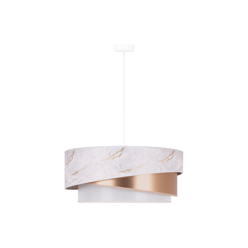 Duolla - Hängeleuchte KOBO 1xE27/15W/230V d 45 cm weiß/roségolden