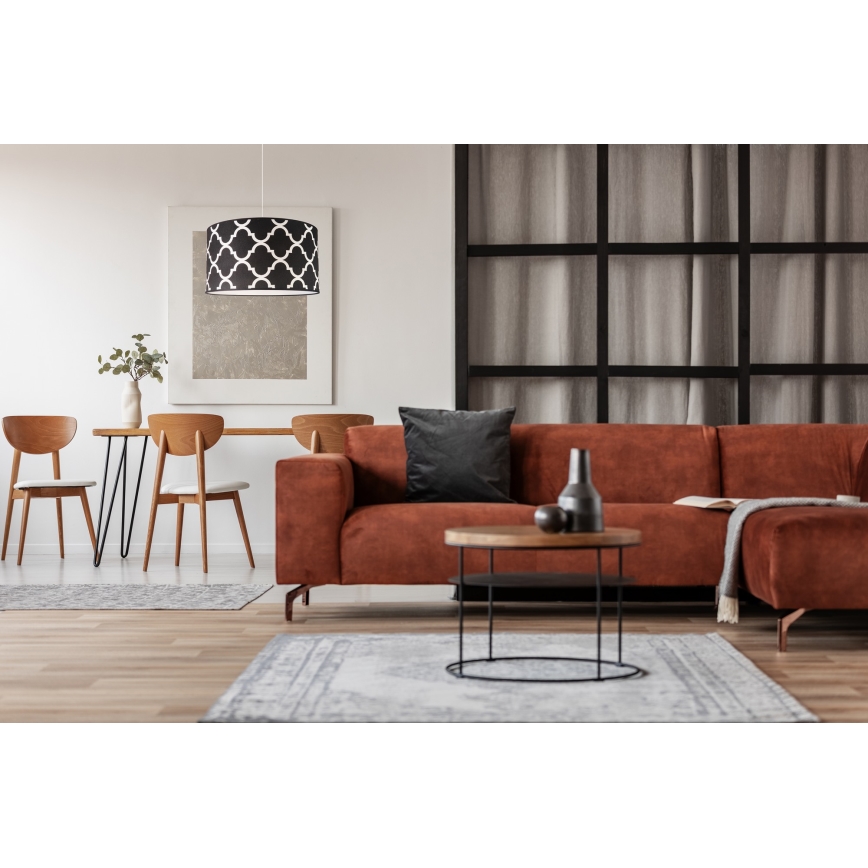 Duolla - Hängeleuchte MAROKO 1xE27/40W/230V d 45 cm schwarz/weiß