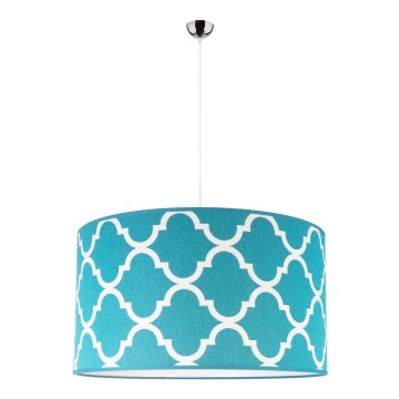 Duolla - Hängeleuchte MAROKO 1xE27/40W/230V d 45 cm türkisfarben/weiß