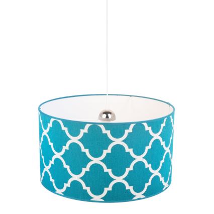 Duolla - Hängeleuchte MAROKO 1xE27/40W/230V d 45 cm türkisfarben/weiß