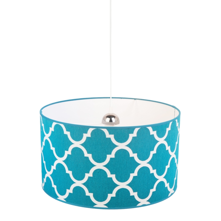 Duolla - Hängeleuchte MAROKO 1xE27/40W/230V d 45 cm türkisfarben/weiß