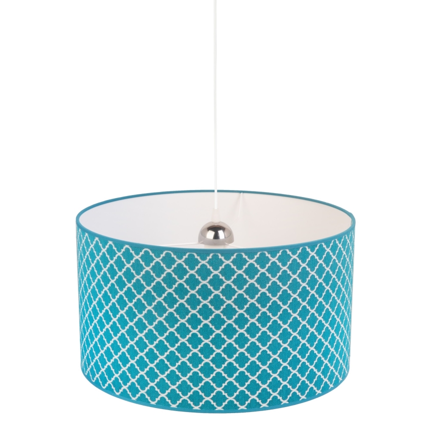 Duolla - Hängeleuchte MAROKO 1xE27/40W/230V d 45 cm türkisfarben/weiß