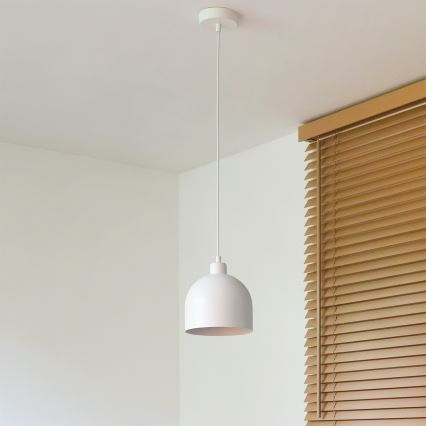 Duolla - Hängeleuchte mit Kabel IRONLINE 1xE27/15W/230V, Ø 17 cm, weiß