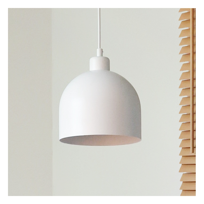 Duolla - Hängeleuchte mit Kabel IRONLINE 1xE27/15W/230V, Ø 17 cm, weiß