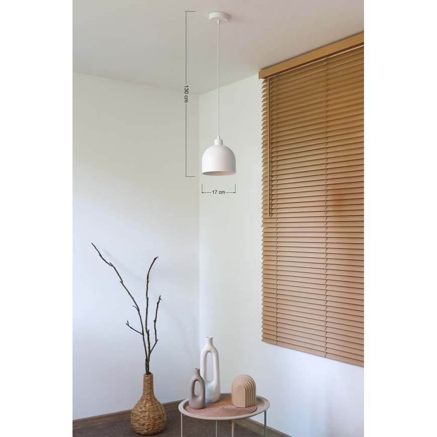 Duolla - Hängeleuchte mit Kabel IRONLINE 1xE27/15W/230V, Ø 17 cm, weiß