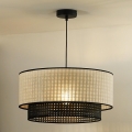 Duolla - Hängeleuchte RATTAN YUTE 1xE27/15W/230V d 45 cm cremefarben/schwarz