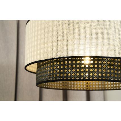 Duolla - Hängeleuchte RATTAN YUTE 1xE27/15W/230V d 45 cm cremefarben/schwarz