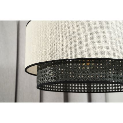 Duolla - Hängeleuchte RATTAN YUTE 1xE27/15W/230V d 45 cm cremefarben/schwarz