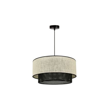 Duolla - Hängeleuchte RATTAN YUTE 1xE27/15W/230V d 45 cm cremefarben/schwarz