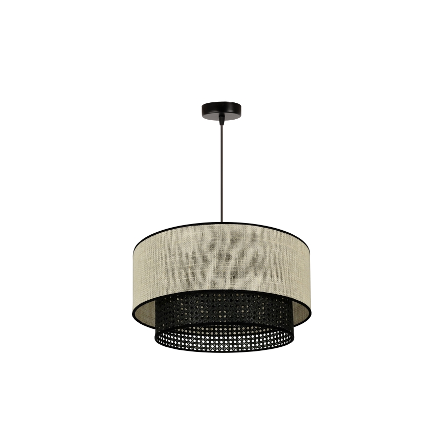 Duolla - Hängeleuchte RATTAN YUTE 1xE27/15W/230V d 45 cm cremefarben/schwarz