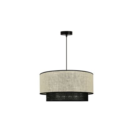 Duolla - Hängeleuchte RATTAN YUTE 1xE27/15W/230V d 45 cm cremefarben/schwarz