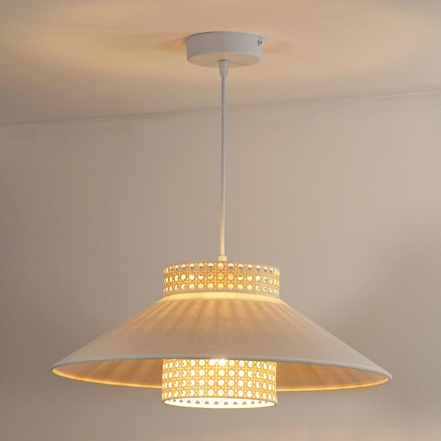 Duolla - Hängeleuchte RIO RATTAN 1xE27/15W/230V d 45 cm beige/Rattan