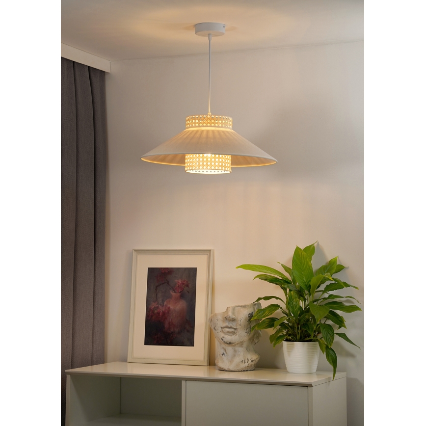 Duolla - Hängeleuchte RIO RATTAN 1xE27/15W/230V d 45 cm beige/Rattan