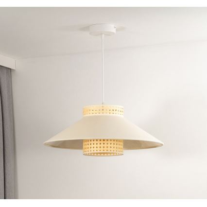 Duolla - Hängeleuchte RIO RATTAN 1xE27/15W/230V d 45 cm beige/Rattan