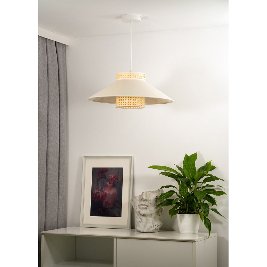 Duolla - Hängeleuchte RIO RATTAN 1xE27/15W/230V d 45 cm beige/Rattan