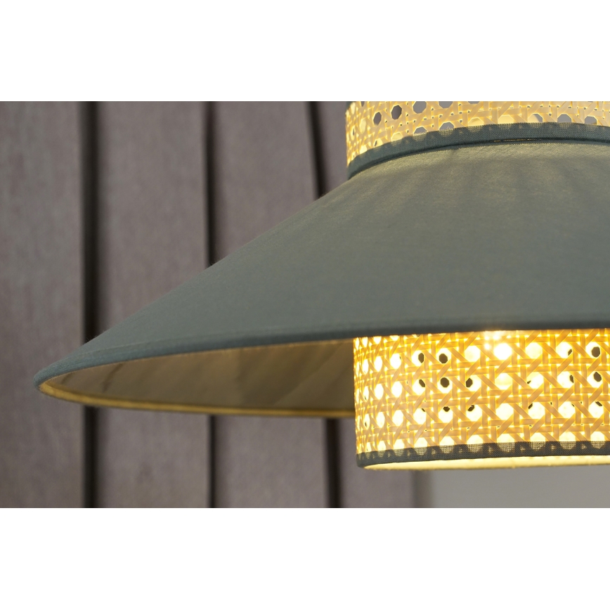 Duolla - Hängeleuchte RIO RATTAN 1xE27/15W/230V d 45 cm grün/Rattan