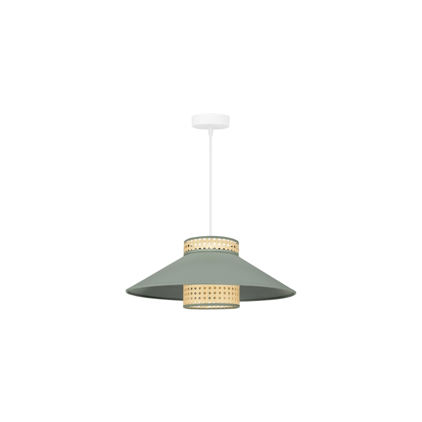 Duolla - Hängeleuchte RIO RATTAN 1xE27/15W/230V d 45 cm grün/Rattan