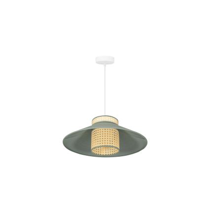 Duolla - Hängeleuchte RIO RATTAN 1xE27/15W/230V d 45 cm grün/Rattan