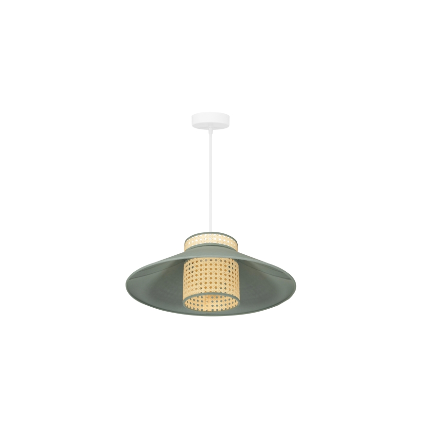 Duolla - Hängeleuchte RIO RATTAN 1xE27/15W/230V d 45 cm grün/Rattan