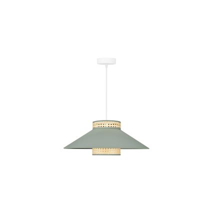 Duolla - Hängeleuchte RIO RATTAN 1xE27/15W/230V d 45 cm grün/Rattan