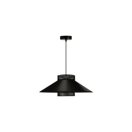 Duolla - Hängeleuchte RIO RATTAN 1xE27/15W/230V d 45 cm schwarz/golden