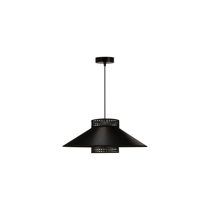 Duolla - Hängeleuchte RIO RATTAN 1xE27/15W/230V d 45 cm schwarz/golden
