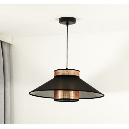Duolla - Hängeleuchte RIO SHINY 1xE27/15W/230V d 45 cm schwarz/kupfern