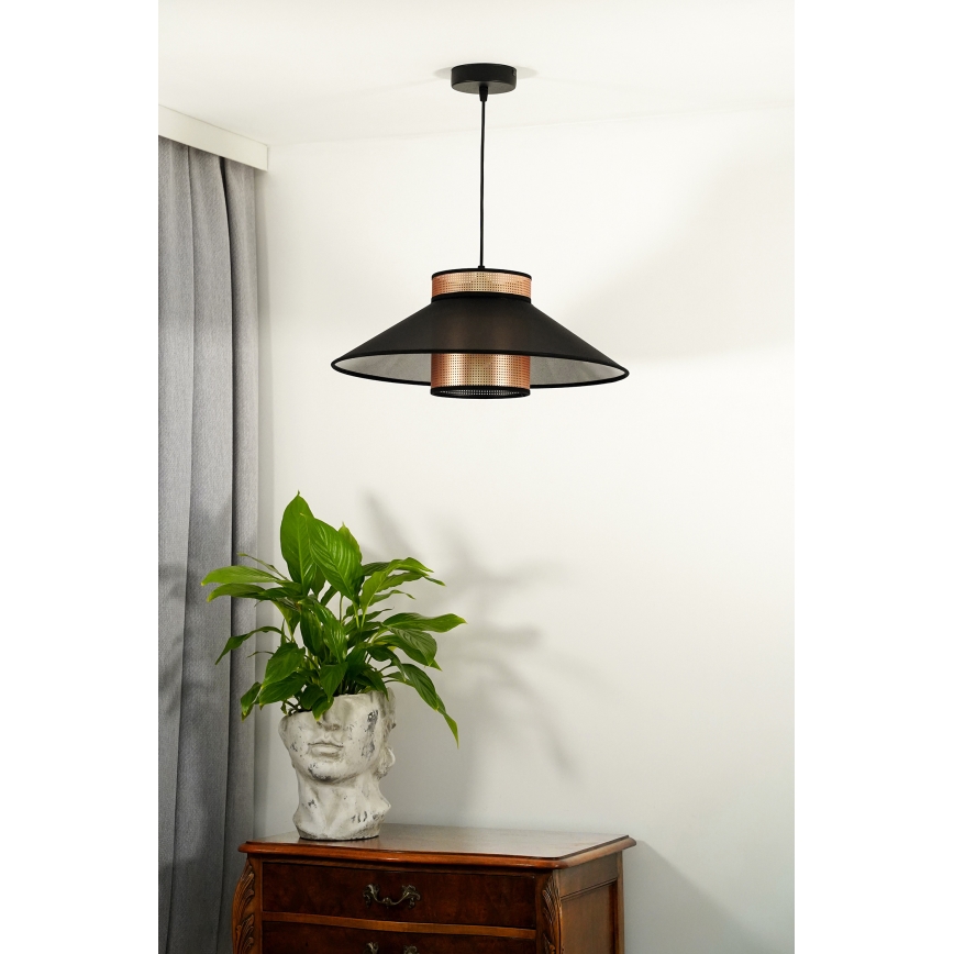 Duolla - Hängeleuchte RIO SHINY 1xE27/15W/230V d 45 cm schwarz/kupfern