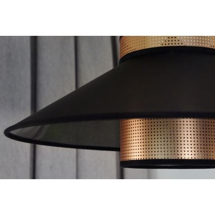 Duolla - Hängeleuchte RIO SHINY 1xE27/15W/230V d 45 cm schwarz/kupfern