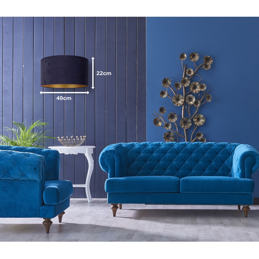 Duolla - Hängeleuchte ROLLER 1xE27/15W/230V d 40 cm blau/golden