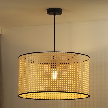 Duolla - Hängeleuchte ROLLER 1xE27/15W/230V d 45 cm Rattan/schwarz
