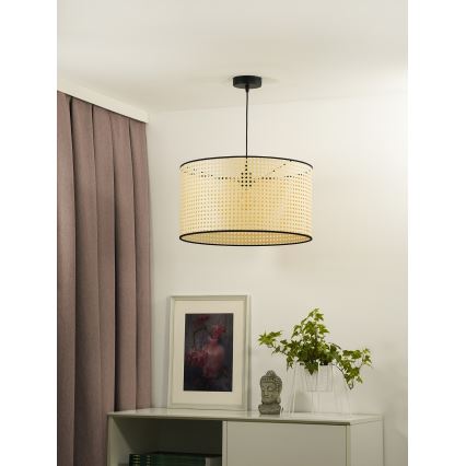 Duolla - Hängeleuchte ROLLER 1xE27/15W/230V d 45 cm Rattan/schwarz