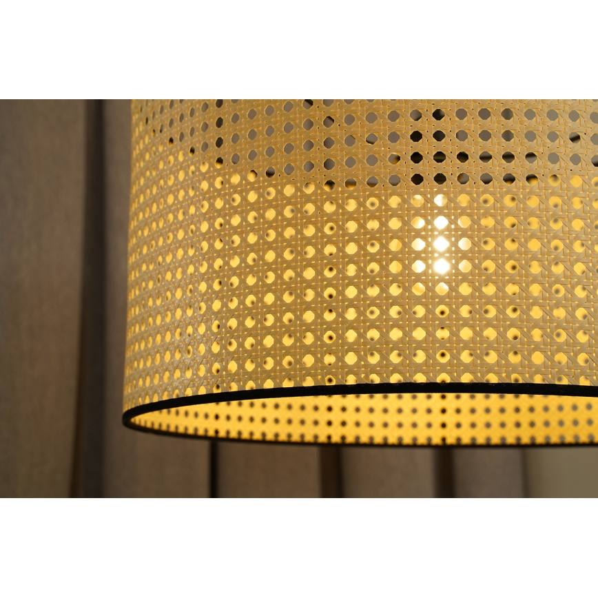 Duolla - Hängeleuchte ROLLER 1xE27/15W/230V d 45 cm Rattan/schwarz