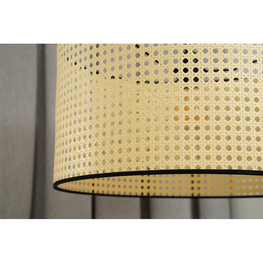 Duolla - Hängeleuchte ROLLER 1xE27/15W/230V d 45 cm Rattan/schwarz